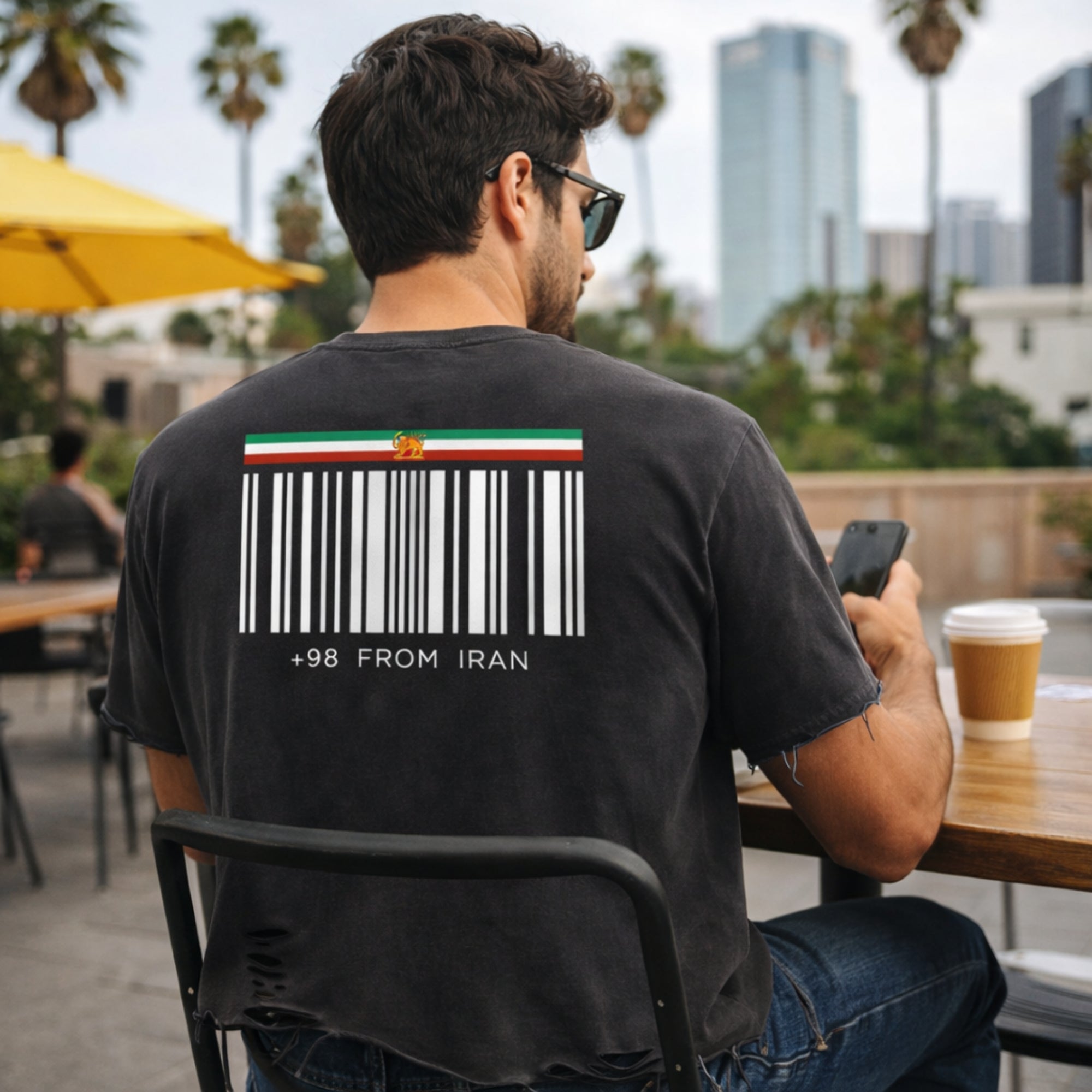 Men’s +98 From iran Snow Washed Raw-Hem T-Shirt