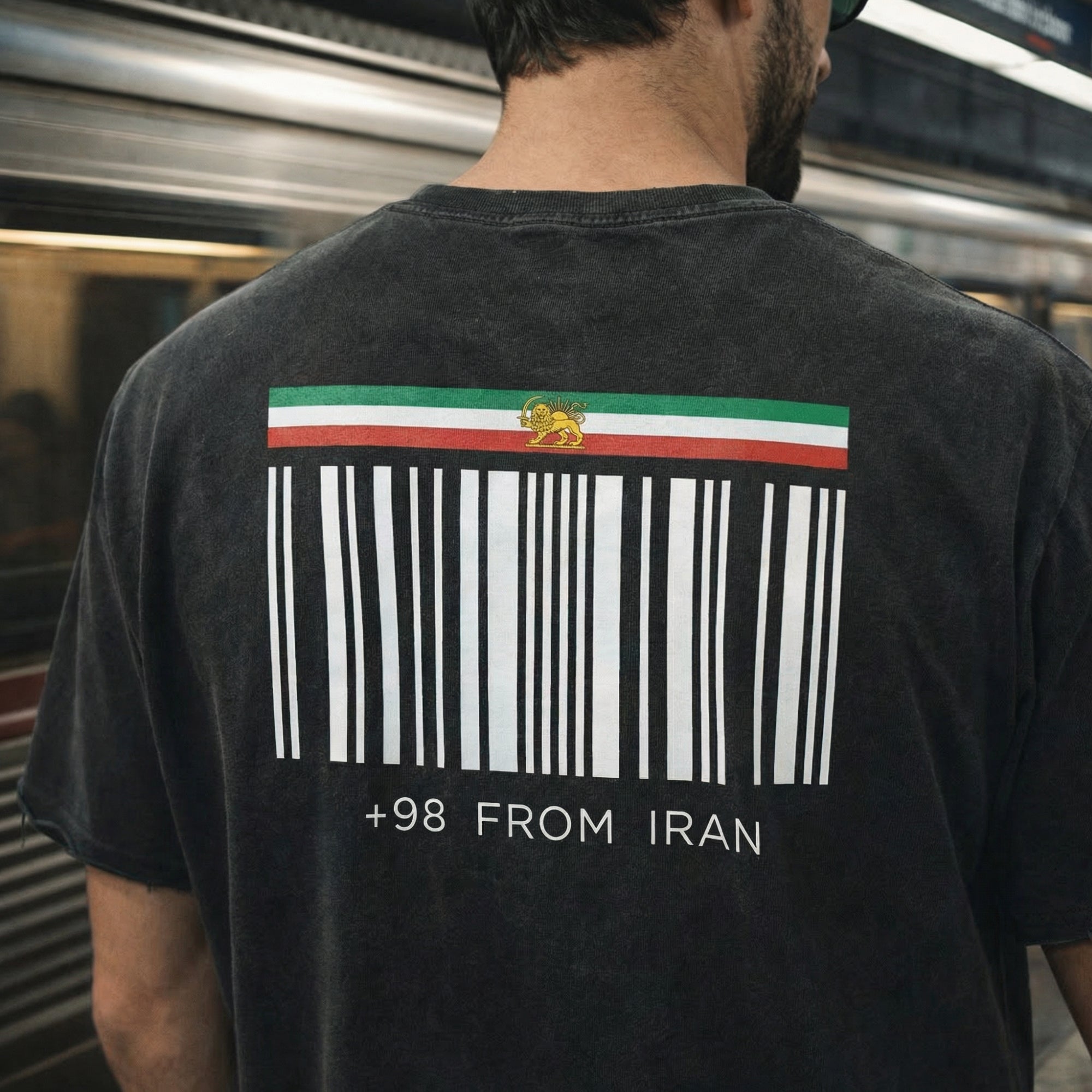 Men’s +98 From iran Snow Washed Raw-Hem T-Shirt