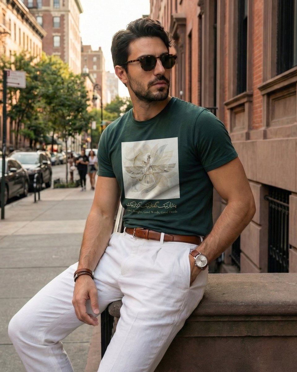 Faravahar Calm Forest T-Shirt – Men - Persian Roots