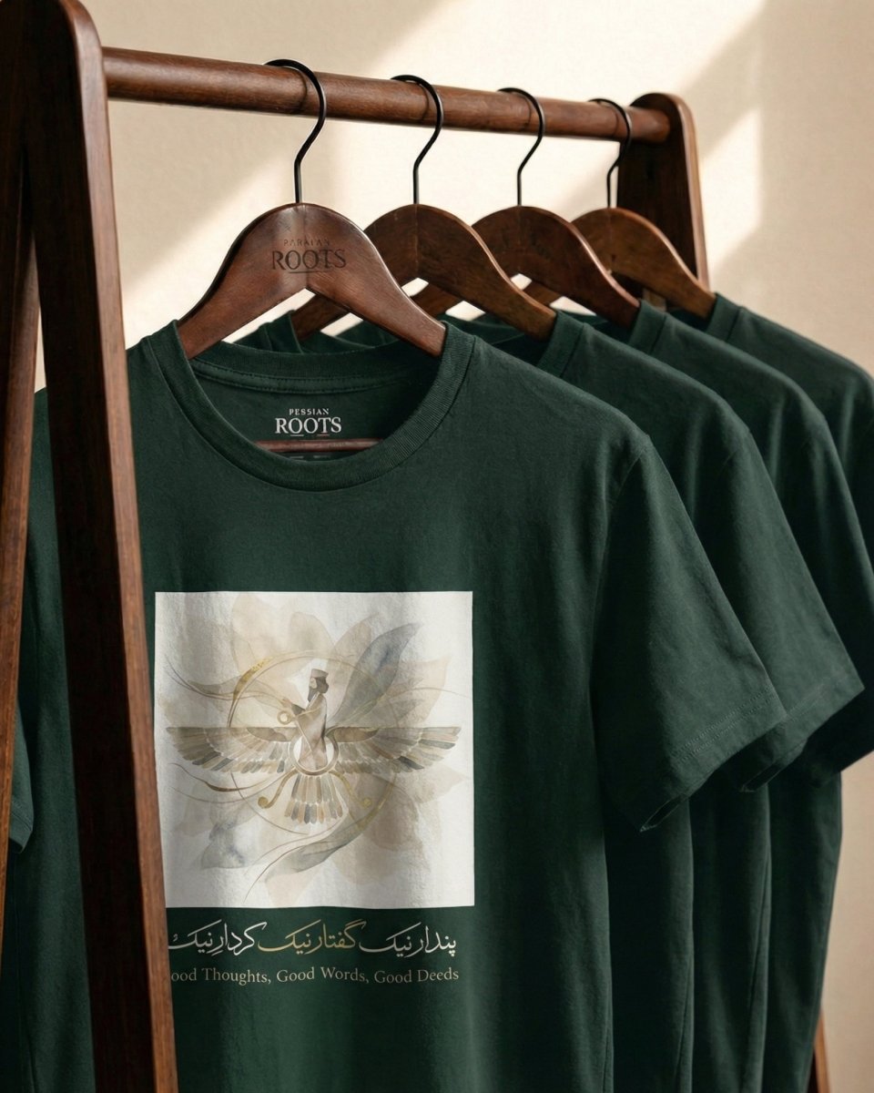 Faravahar Calm Forest T-Shirt – Men - Persian Roots