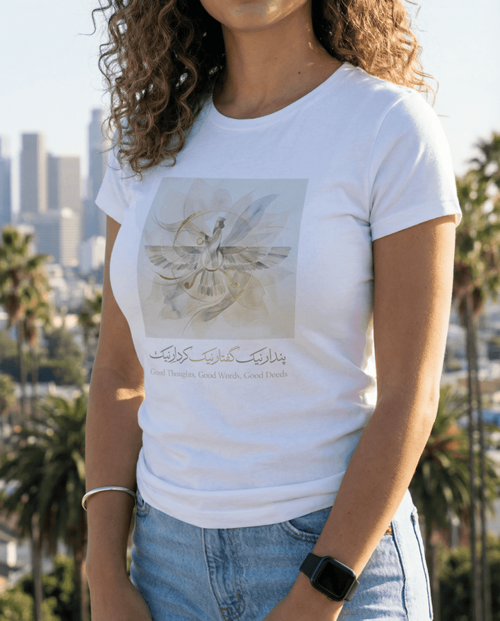 Faravahar Calm T-Shirt – Women - Persian Roots