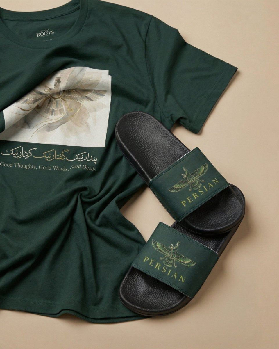 Faravahar Forest Slide Sandals – Men - Persian Roots