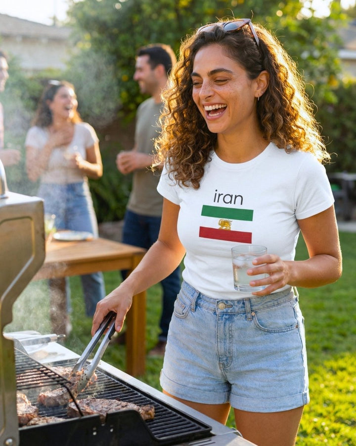 Iran Lion &amp; Sun Tee – Women’s - Persian Roots